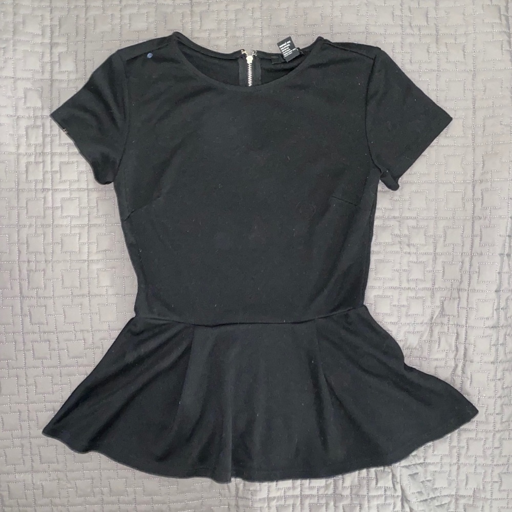 Black Peplum Shirt